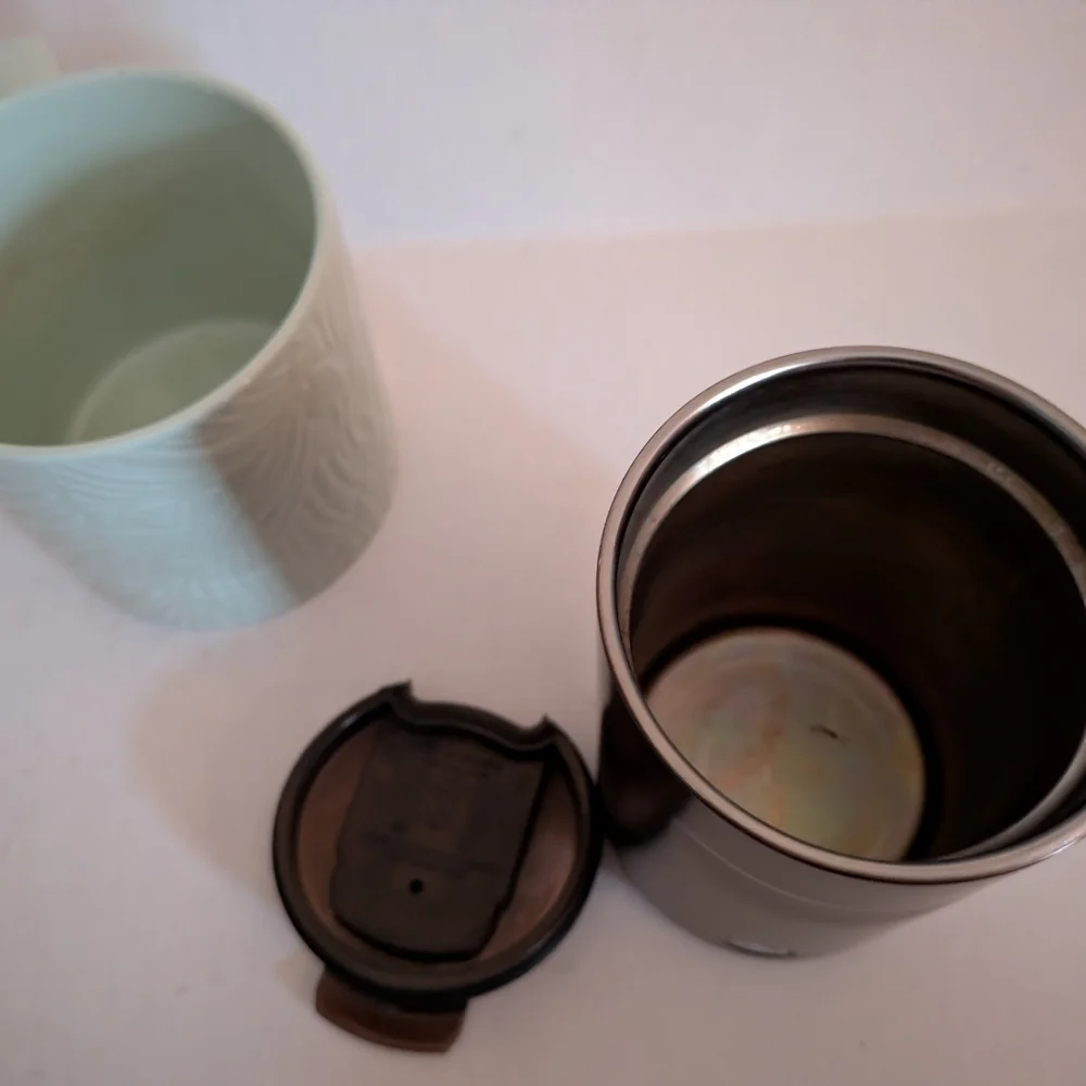 Starbucks Metallic Bronze Copper Stainless steel Tumbler and mint mug